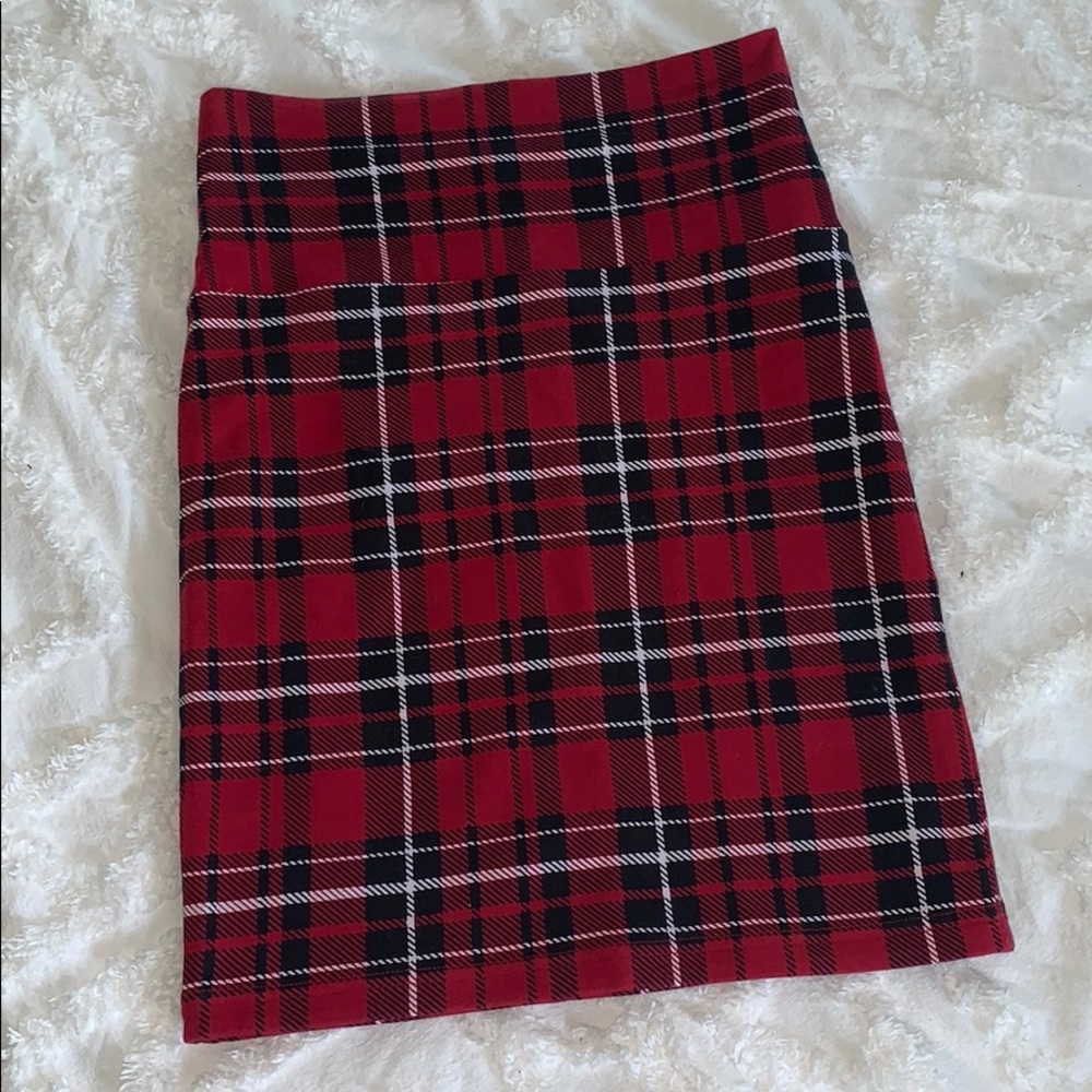 PLAID BODYCON MINI SKIRT